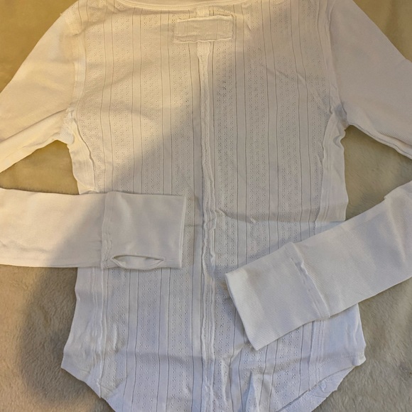 Free People ❤️ IVORY Henley Long Sleeve -NWT - Picture 2 of 10